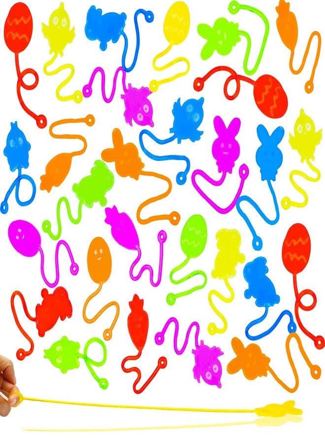 CHHOEAV 36 Pack Easter Sticky Hands Toys, Bunny Chick Egg Carrot Styles Stretchy Toys Easter Basket Stuffers, Easter Egg Fillers, Party Favors Gifts for Kids Boys Girls - Image 2